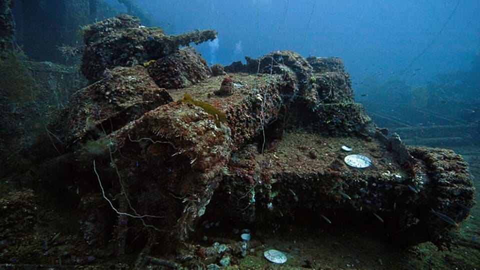 Lehký tank na vraku lodi San Francisco Maru